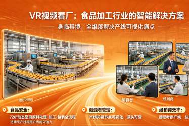 食品行业 VR视频看厂：动态产线全透明，身临其境，云端验厂，彻底炸碎那道不信任的墙！